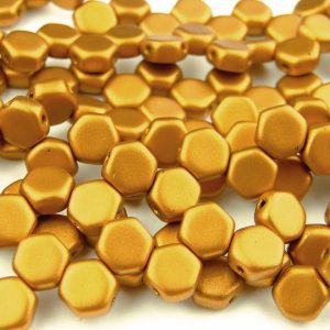 30x Honeycomb Beads 6mm Crystal Bronze Gold Michael's UK Jewellery