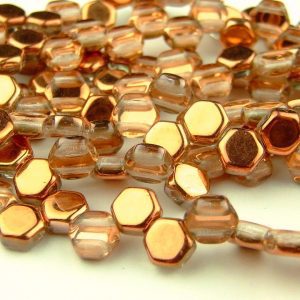 30x Honeycomb Beads 6mm Crystal Capri Gold Michael's UK Jewellery