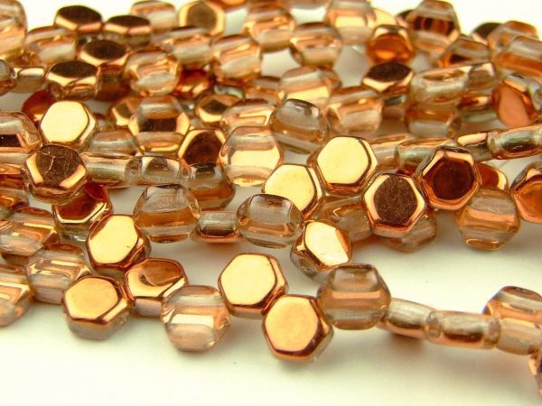 30x Honeycomb Beads 6mm Crystal Capri Gold Michael's UK Jewellery