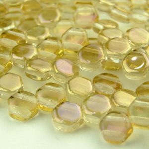 30x Honeycomb Beads 6mm Crystal Clarit Michael's UK Jewellery