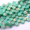 30x Honeycomb Beads 6mm Gold Splash Turquoise Green Michael's UK Jewellery
