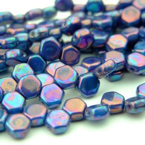 30x Honeycomb Beads 6mm Hodge Podge Blue Nebula Michael's UK Jewellery