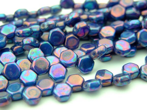 30x Honeycomb Beads 6mm Hodge Podge Blue Nebula Michael's UK Jewellery