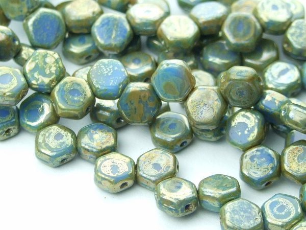 30x Honeycomb Beads 6mm Hodge Podge Blue Picasso Michael's UK Jewellery