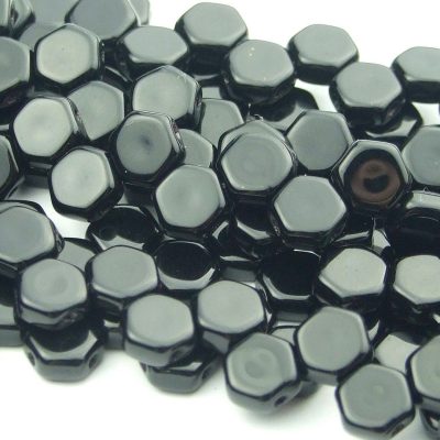 30x Honeycomb Beads 6mm Jet Michael's UK Jewellery