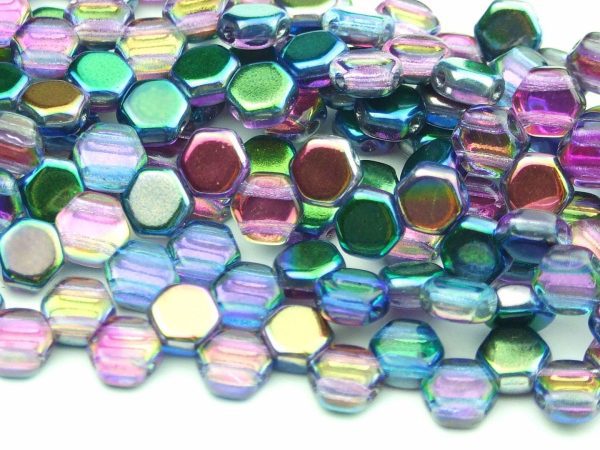 30x Honeycomb Beads 6mm Magic Blue Pink Michael's UK Jewellery