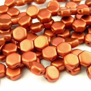 30x Honeycomb Beads 6mm Matte Metallic Dark Copper Michael's UK Jewellery