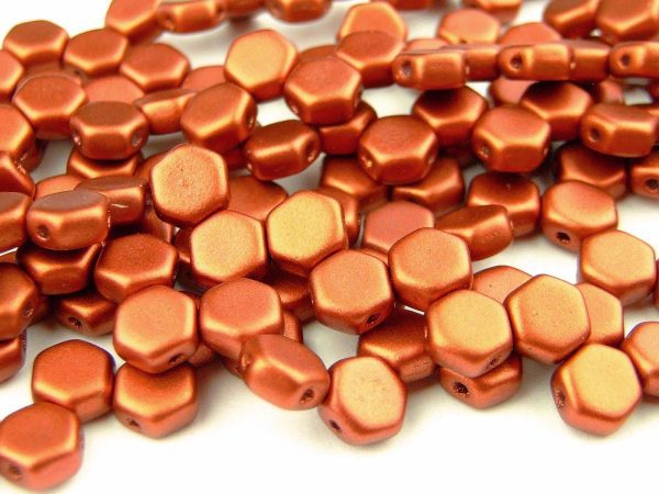 30x Honeycomb Beads 6mm Matte Metallic Dark Copper Michael's UK Jewellery