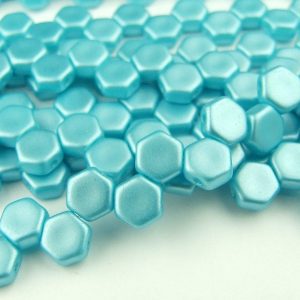 30x Honeycomb Beads 6mm Pastel Aqua Michael's UK Jewellery