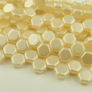 30x Honeycomb Beads 6mm Pastel Cream Michael's UK Jewellery