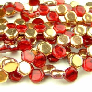 30x Honeycomb Beads 6mm Ruby Capri Gold Michael's UK Jewellery