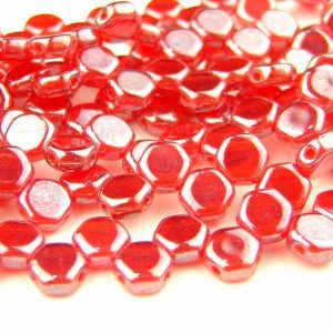30x Honeycomb Beads 6mm Ruby Luster Michael's UK Jewellery