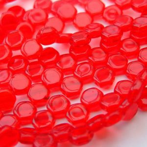 30x Honeycomb Beads 6mm Ruby Transparent Michael's UK Jewellery