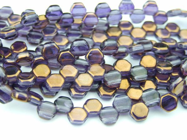 30x Honeycomb Beads 6mm Tanzanite Semi Bronze Luster Michael's UK Jewellery
