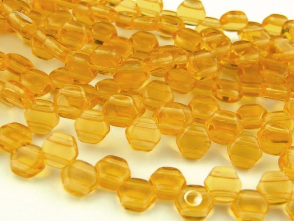 30x Honeycomb Beads 6mm Transparent Topaz Michael's UK Jewellery