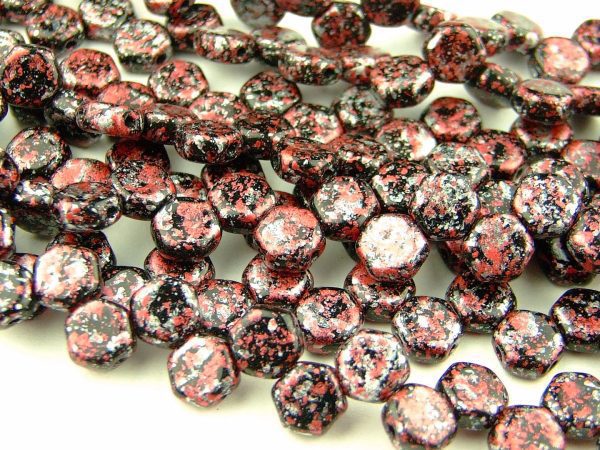 30x Honeycomb Beads 6mm Tweedy Red Michael's UK Jewellery