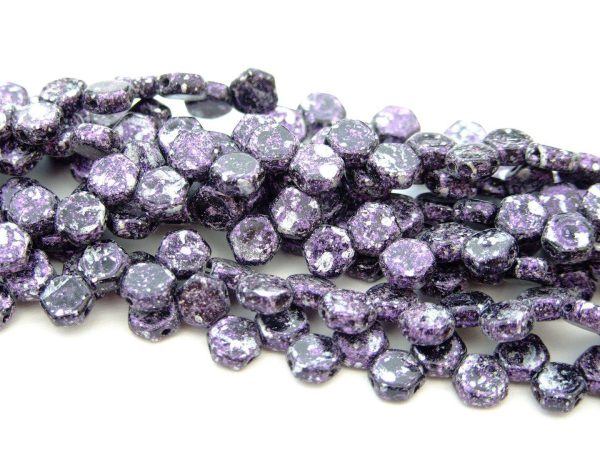 30x Honeycomb Beads 6mm Tweedy Violet Michael's UK Jewellery