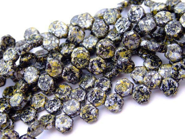 30x Honeycomb Beads 6mm Tweedy Yellow Michael's UK Jewellery