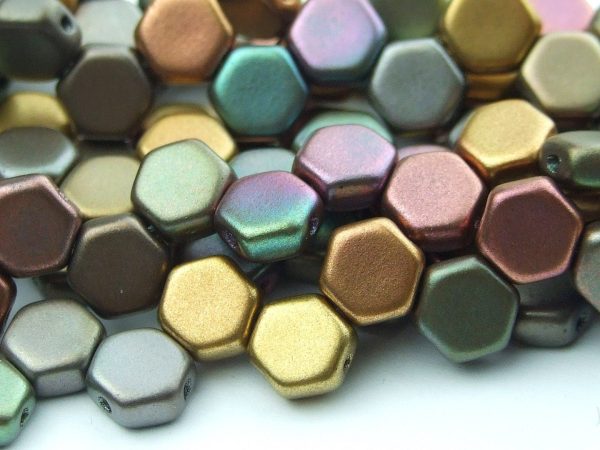 30x Honeycomb Beads 6mm Violet Rainbow Michael's UK Jewellery