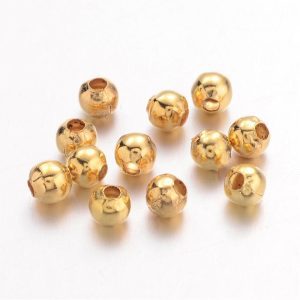 400x Gold Iron 4mm Round Spacer Beads Michael's UK Jewellery