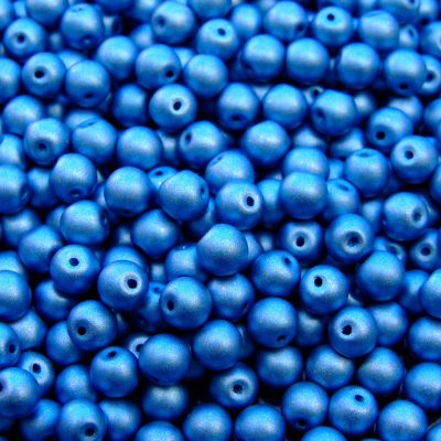 40pcs Top Hole Round Beads 6mm Color Trends Satin Metallic Azure Michael's UK Jewellery