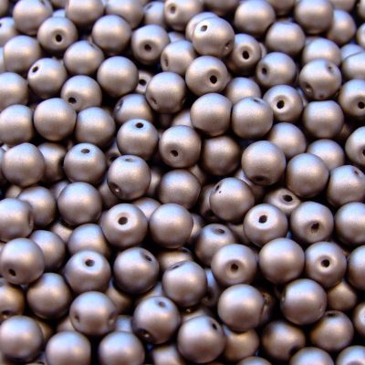 40pcs Top Hole Round Beads 6mm Color Trends Satin Metallic Sand Michael's UK Jewellery