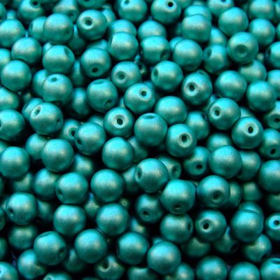40pcs Top Hole Round Beads 6mm Color Trends Satin Metallic Teal Michael's UK Jewellery