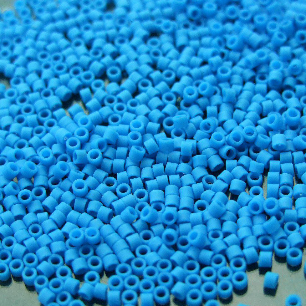 43DF Opaque Frosted Blue Sky Toho Treasure Seed Beads beadsmouseco.uk 01