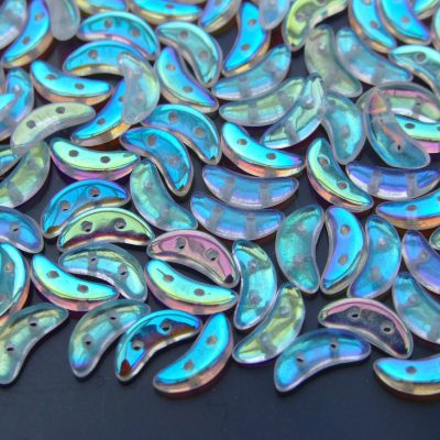 50pcs CzechMates Crescent Beads Crystal AB Michael's UK Jewellery