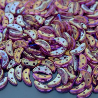 50pcs CzechMates Crescent Beads Luster Iris Amethyst Michael's UK Jewellery