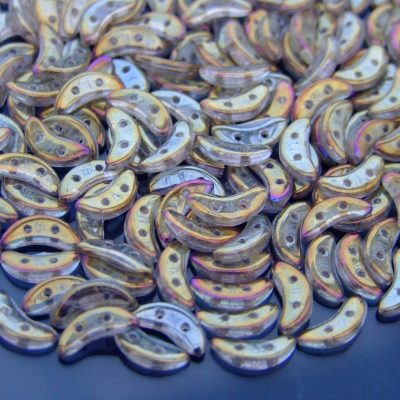 50pcs CzechMates Crescent Beads Luster Iris Black Diamond Michael's UK Jewellery