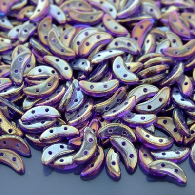 50pcs CzechMates Crescent Beads Luster Iris Tanzanite Michael's UK Jewellery
