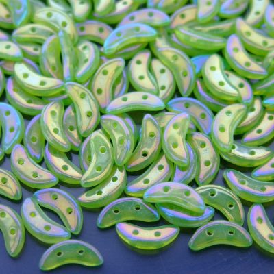 50pcs CzechMates Crescent Beads Luster Milky Dark Peridot Michael's UK Jewellery