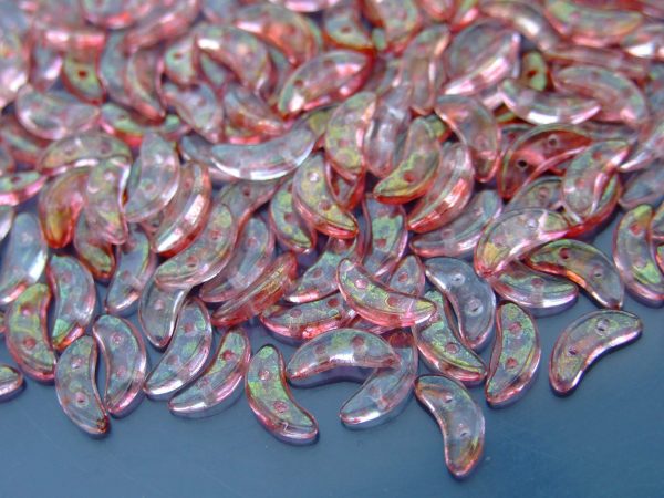 50pcs CzechMates Crescent Beads Luster Transparent Topaz Pink Michael's UK Jewellery