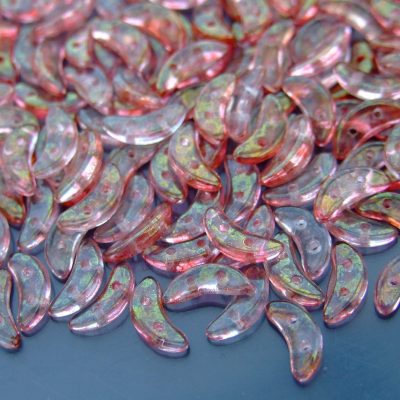 50pcs CzechMates Crescent Beads Luster Transparent Topaz Pink Michael's UK Jewellery