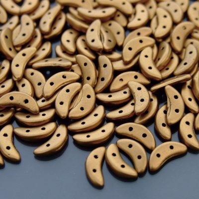 50pcs CzechMates Crescent Beads Matte Metallic Antique Gold Michael's UK Jewellery