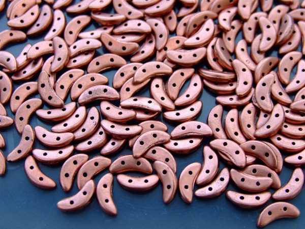 50pcs CzechMates Crescent Beads Matte Metallic Bronze Copper Michael's UK Jewellery