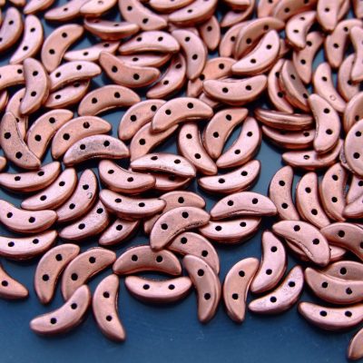 50pcs CzechMates Crescent Beads Matte Metallic Bronze Copper Michael's UK Jewellery