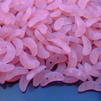 50pcs CzechMates Crescent Beads Matte Opal Pink Michael's UK Jewellery