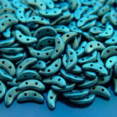 50pcs CzechMates Crescent Beads Metallic Suede Light Green Michael's UK Jewellery