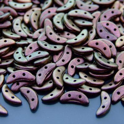 50pcs CzechMates Crescent Beads Polychrome Copper Rose Michael's UK Jewellery