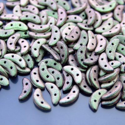 50pcs CzechMates Crescent Beads Polychrome Olive Mauve Michael's UK Jewellery