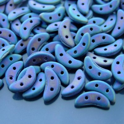 50pcs CzechMates Crescent Matte Iris Blue Michael's UK Jewellery