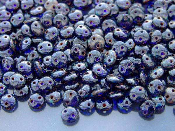 50pcs Czechmates Lentil Beads 6mm Cobalt Picasso Michael's UK Jewellery