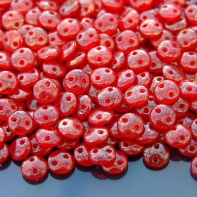 50pcs Czechmates Lentil Beads 6mm Gold Marbled Oxblood Michael's UK Jewellery