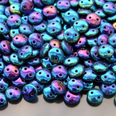 50pcs Czechmates Lentil Beads 6mm Iris Blue Michael's UK Jewellery