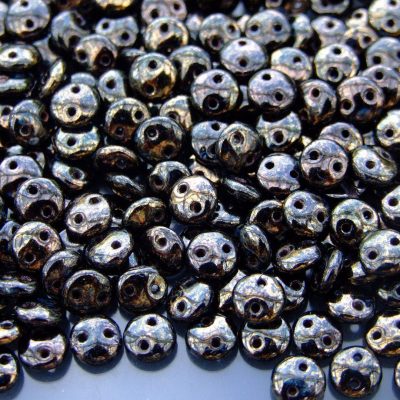 50pcs Czechmates Lentil Beads 6mm Jet Bronze Picasso Michael's UK Jewellery