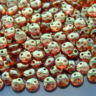 50pcs Czechmates Lentil Beads 6mm Luster Rose Gold Topaz Michael's UK Jewellery