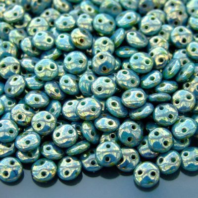 50pcs Czechmates Lentil Beads 6mm Luster Transparent Gold Turquoise Michael's UK Jewellery