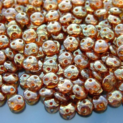 50pcs Czechmates Lentil Beads 6mm Milky Pink Bronze Picasso Michael's UK Jewellery